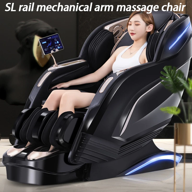 Luxury Full Body Massage Chair with ABS Shell, AI Voice Control, SL Track, Thai Stretch, Bluetooth, LED Lights & Leg Stretch