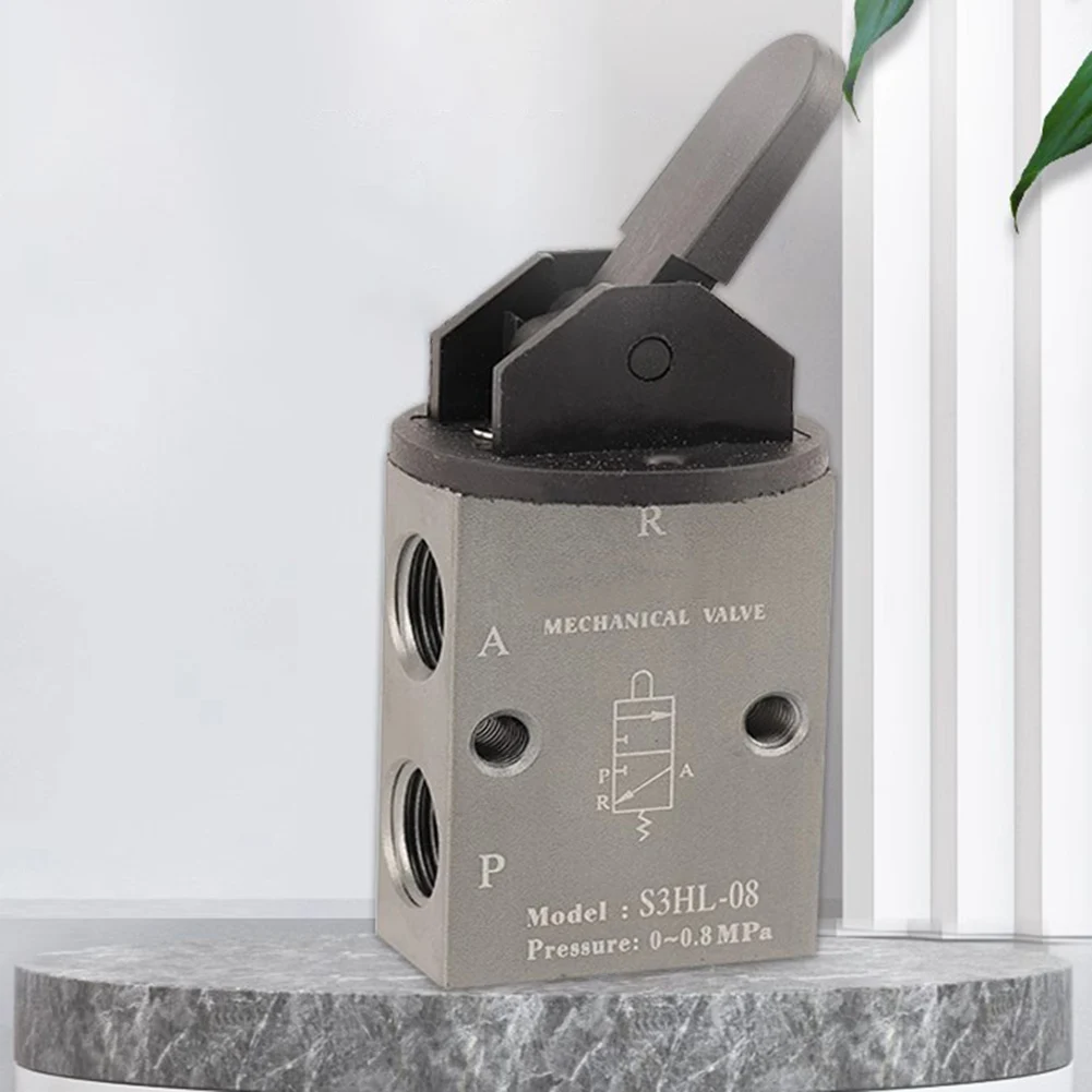 S3HL08 Pneumatic Valve 2 Position 3 Way 14PT Manual Handle Valve for Controlling Pilots or Diaphragms in Pressure Systems