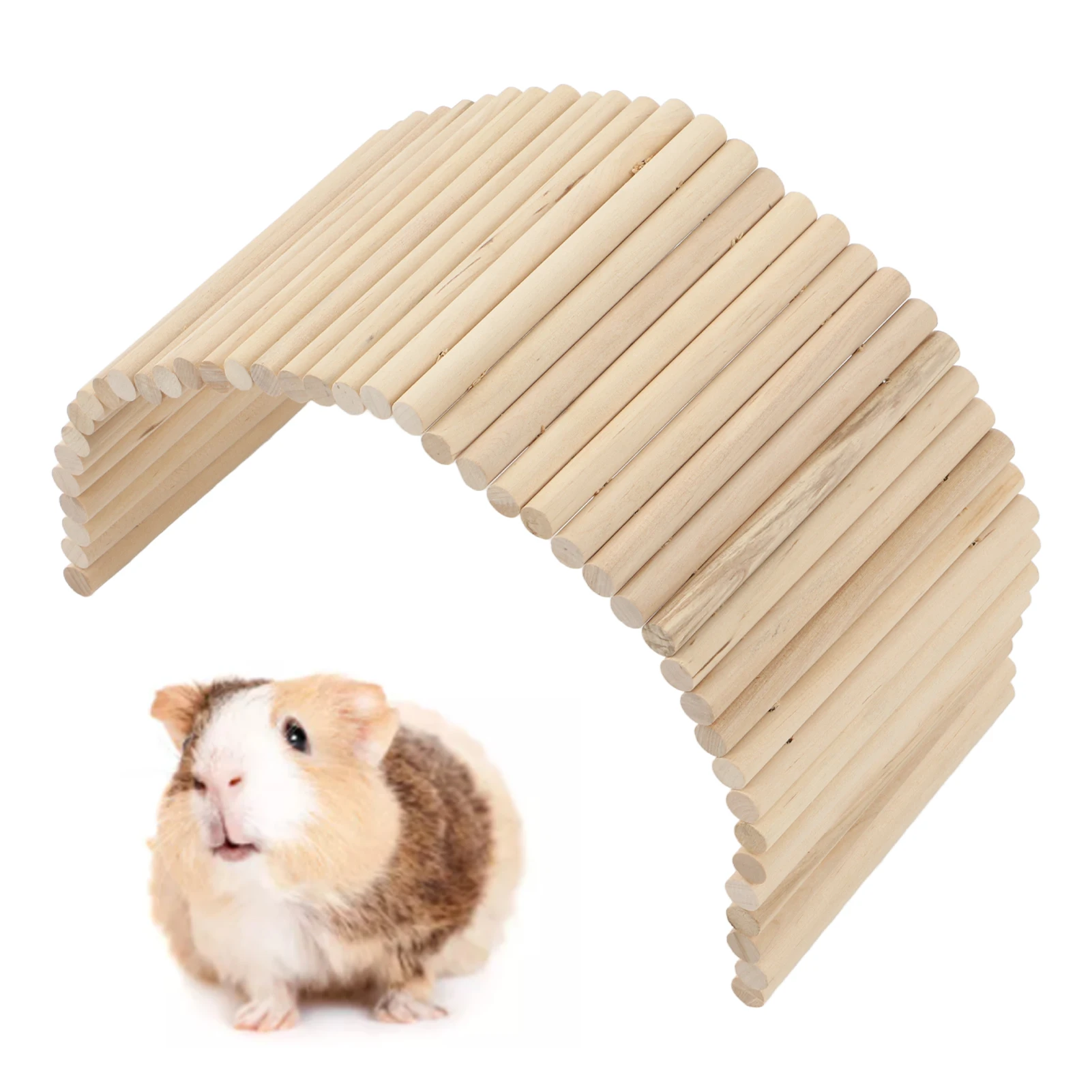 

Pet Hideout Bridge Wooden Safe Bendable Small Pet Climbing Tunnel For Rabbits Guinea Pigs Hamsters