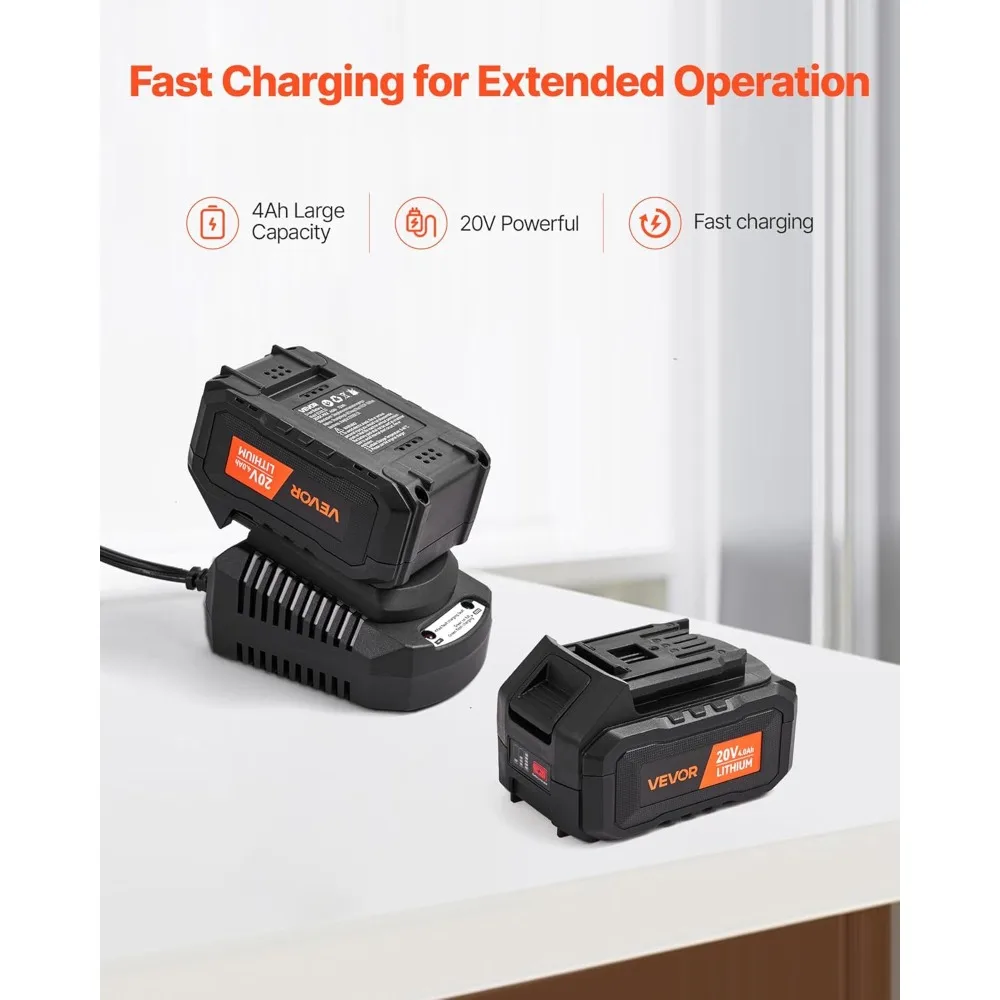 Wiertarko-wkrętarka udarowa akumulatorowa 20V z mocowaniem SDS-Plus 5/8, silnikiem bezszczotkowym, akumulatorem litowo-jonowym 4.0Ah i szybką ładowarką 3.0A