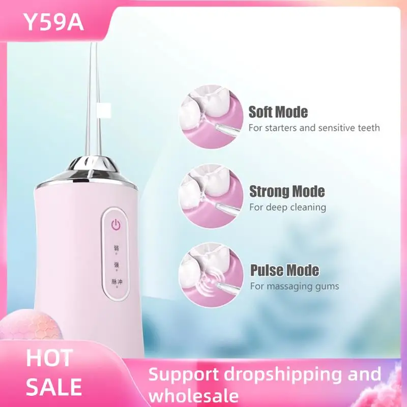 

Y59A Электрический ирригатор для полости рта Портативный электрический телескопический ирригатор 3 режима, 4 насадки