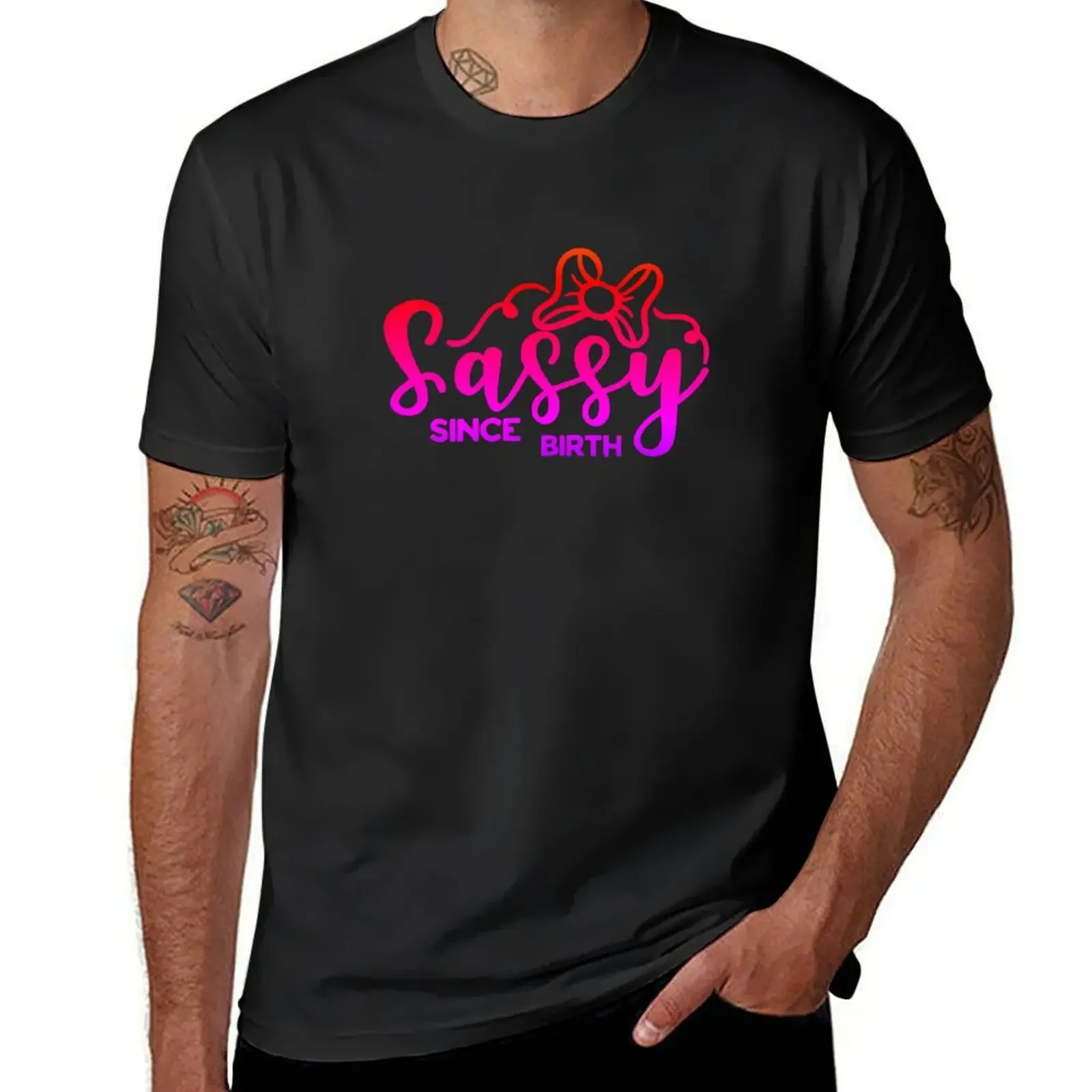 Sassy Since Birth, Cute quote T-Shirt summer tops cheap stuff mens fashion