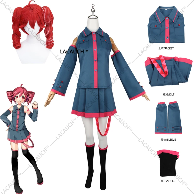 

Аниме Miku Kasane Teto Косплей Костюм Женщины Мужчины Синяя Униформа Платье Mikuo UTAU Vtuber Косплей Хэллоуин Костюм Экипировка Реквизит Парик
