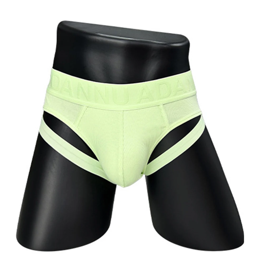 

Sexy Men U Convex Pouch Briefs Cotton Skin-friendly Soft Panties Double Strap Underpants Solid Color Comfort Sports Underwear