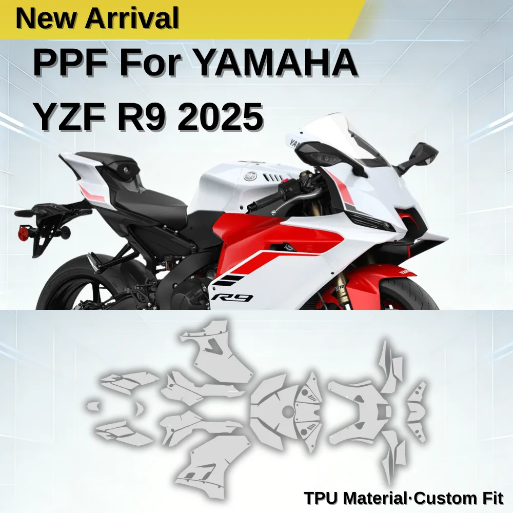 

Защитная пленка для краски из ТПУ PPF для мотоцикла Yamaha YZF R9 2025, устойчивая к царапинам, самовосстанавливающаяся прозрачная защитная пленка