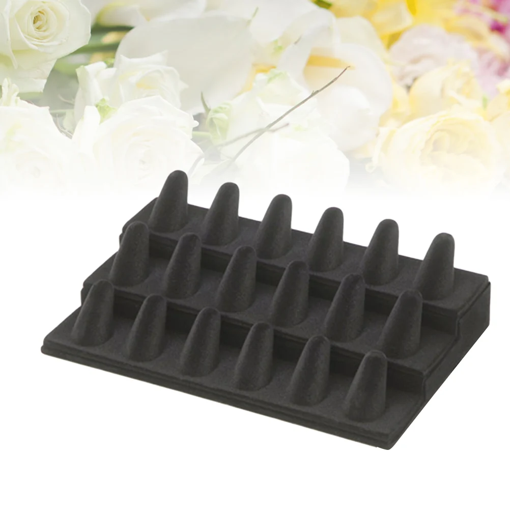 

Display Shelf Ring Seat Jewelry Storage Counter Show Showing Stand Black Showcase
