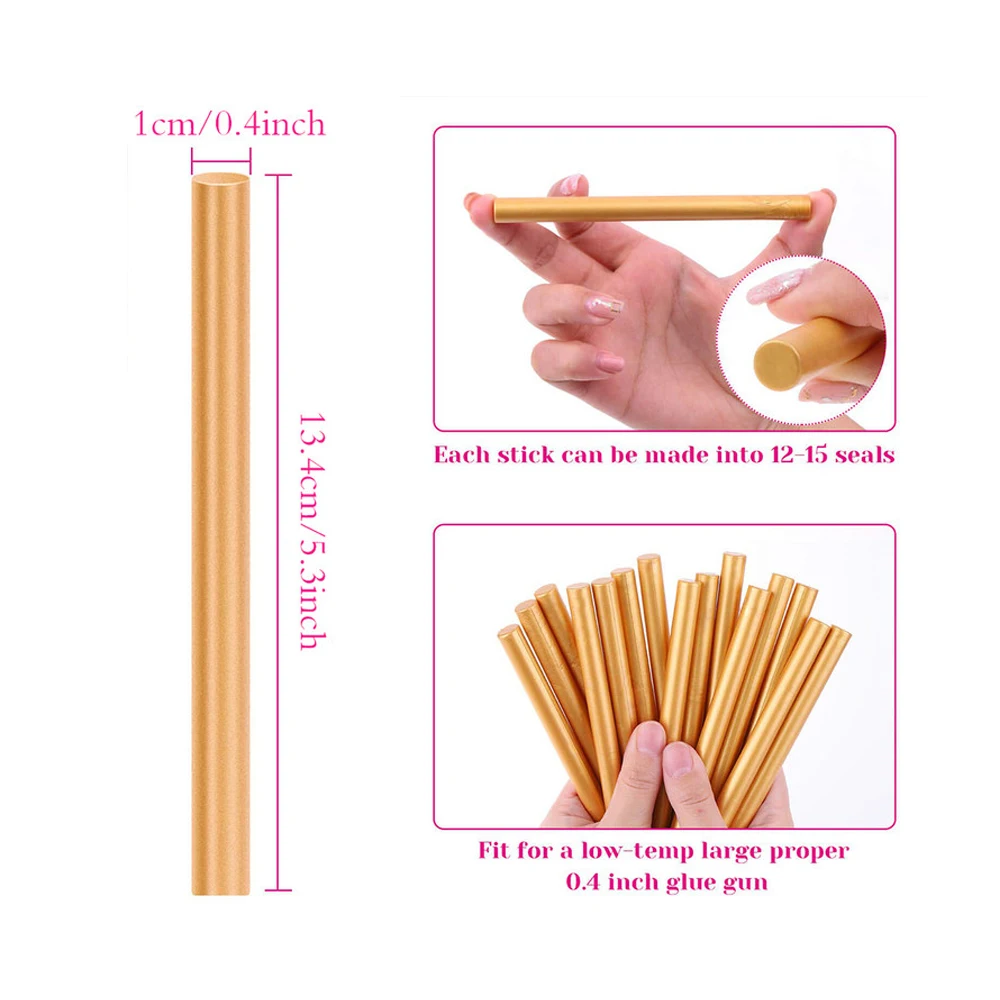 20pcs Gold Wax seal Sticks For Wax Sealing Stamps 13.4x1cm Sealing Wax Sticks for Glue Gun For Wedding Invitations,Greeting Card