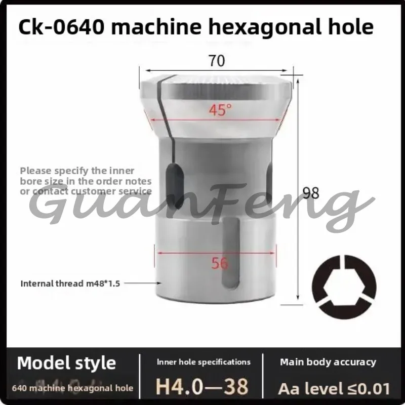 0640 640 Type Collet Internal Thread Instrument Lathe Collet Round Hole 3-45mm CNC Machine Tool Fitting Spring Steel Chuck