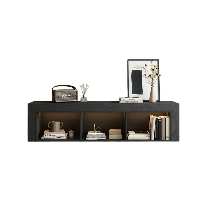 Simple Modern Light Luxury Black Oak TV Cabinet French Retro Fireplace Console Medium Antique Floor Standing Solid Wood