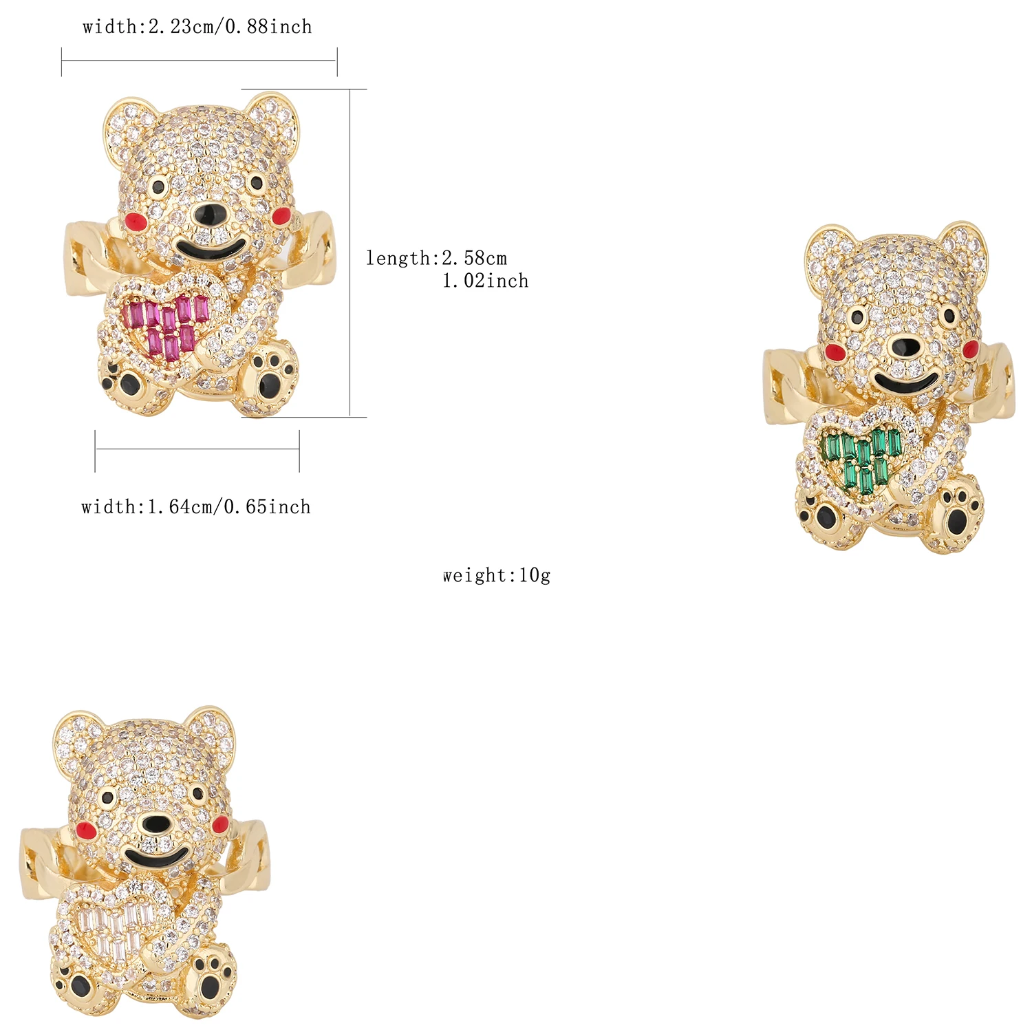 Anillo de oso tímido para niñas, Petite, tímido, para citas, niña, novia, amante, día de San Valentín, cumpleaños, anillo romántico y lindo