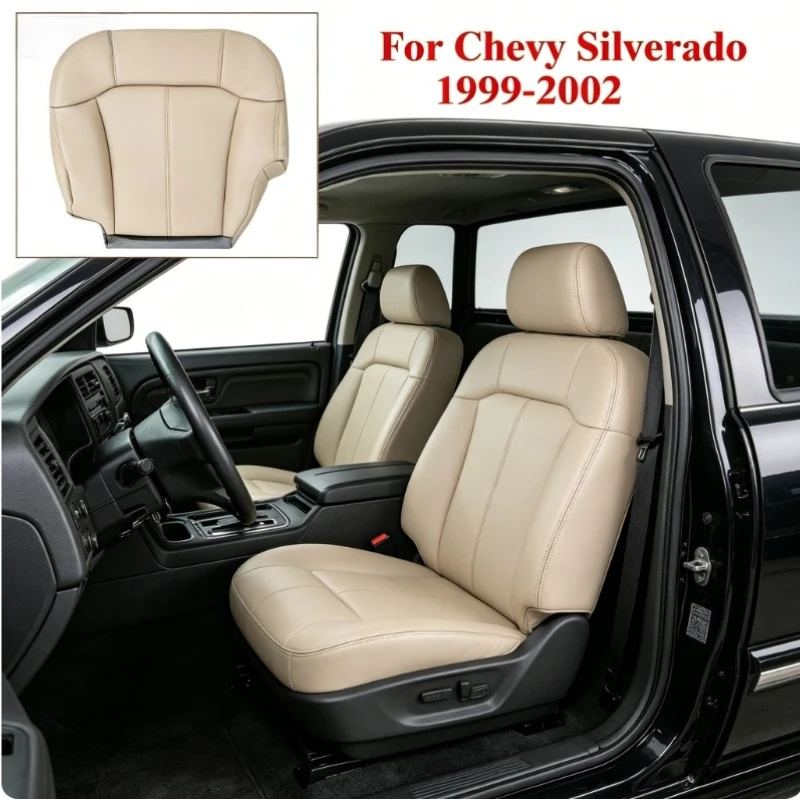 

1PCS LHD Custom Leather Front Seat Bottom Backrest Covers for 1999-2002 Chevy Silverado Pickup Truck Truck Interior Accessories