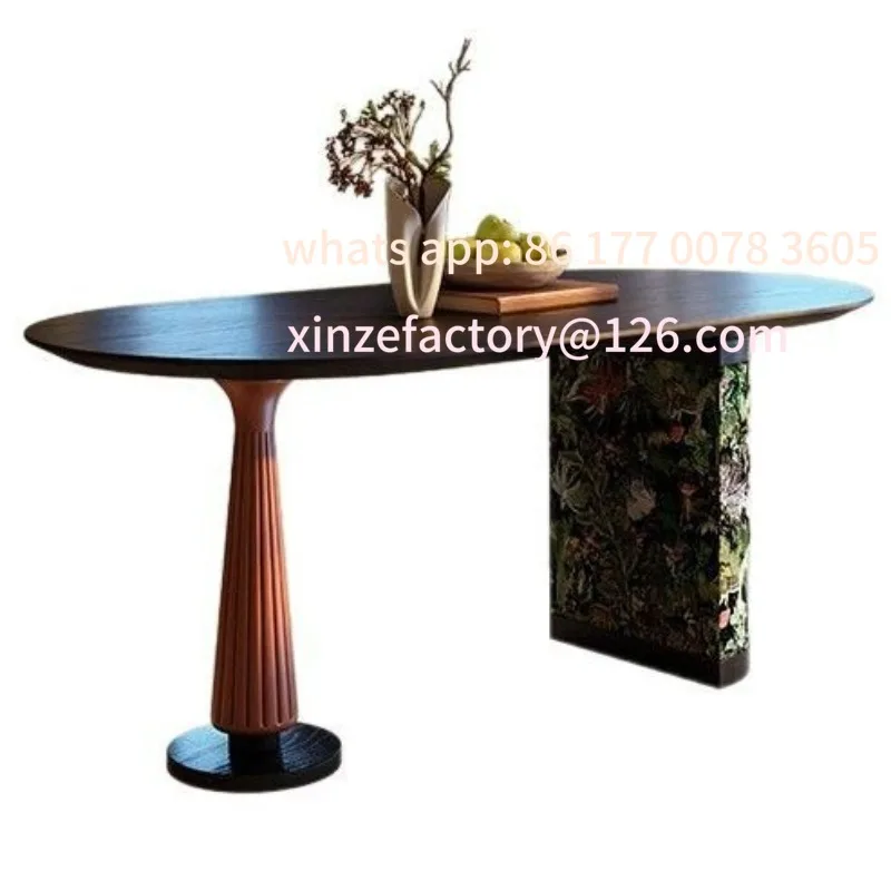 أثاث قابل للتخصيص طاولة طعام وكراسي من الخشب الصلب الفرنسي القديم مزيج من شقة صغيرة لغرفة المعيشة وطاولة طعام مضادة