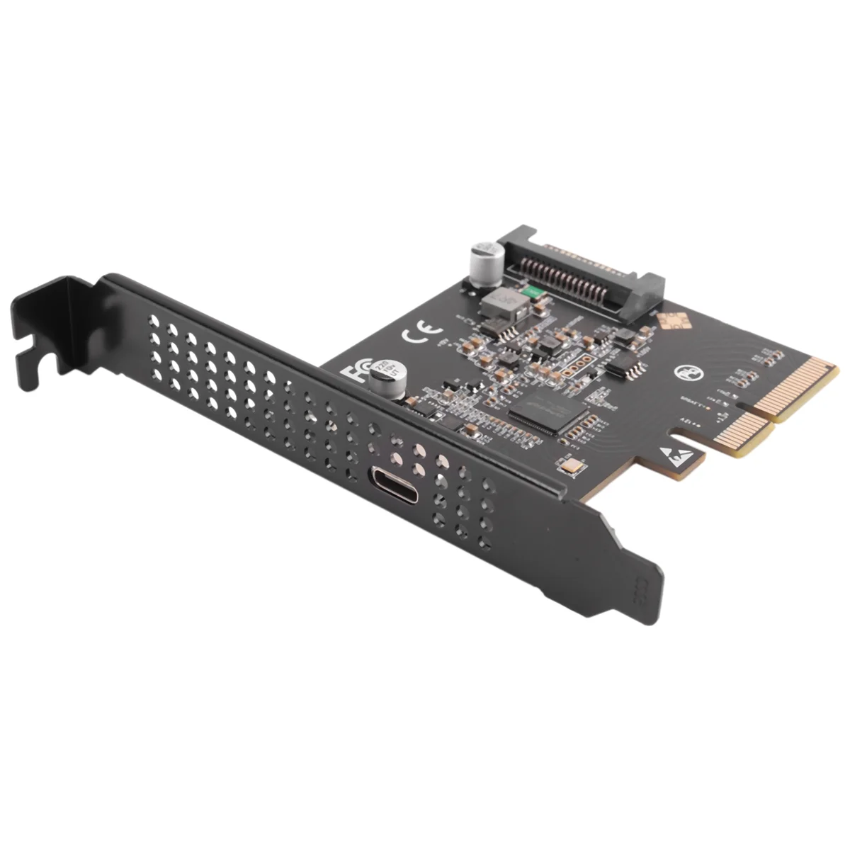 IOCREST USB 3.2 PCI Express Expansion Card PCI-E 4X to USB3.2 Gen2 X2 Type-C 20Gbps SATA Powered ASMedia ASM3242