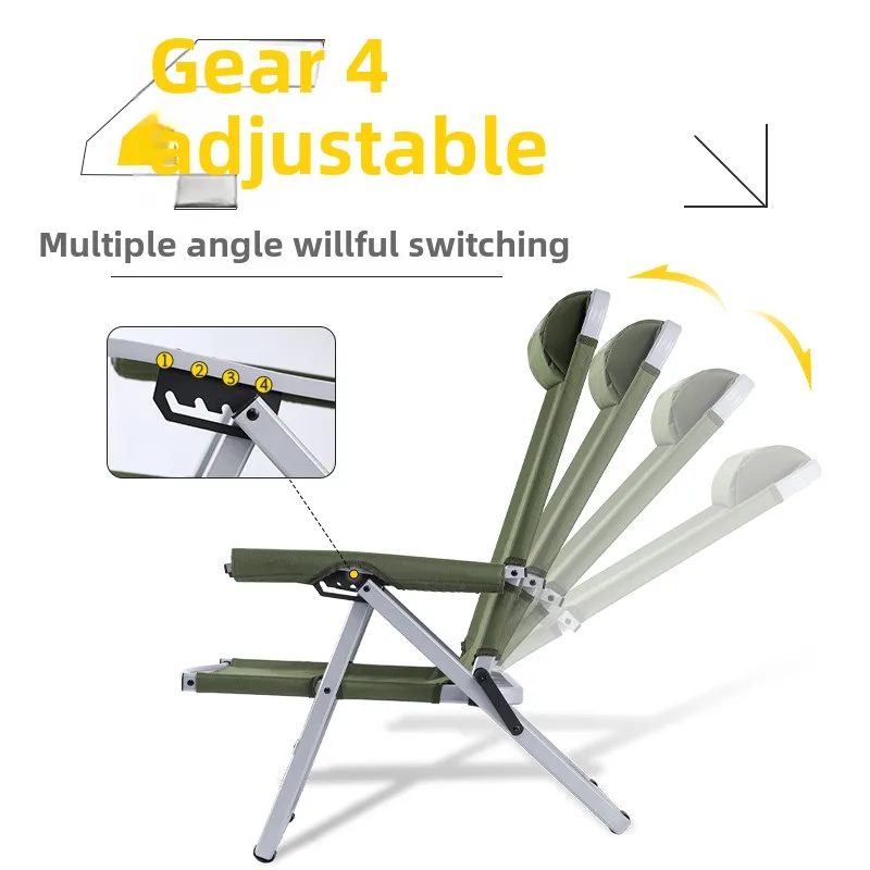 Sedia pieghevole da esterno Sedia da campeggio Picnic portatile Sgabello da pesca ultraleggero Sedia da campeggio da spiaggia Lega di alluminio