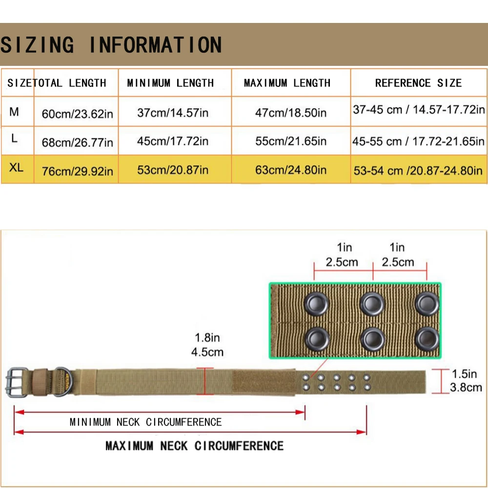 Multi Functional 5-hole Adjustable Tactical Camouflage Dog Collar Pet Outdoor Training Wear-resistant And Durable Dog Collar