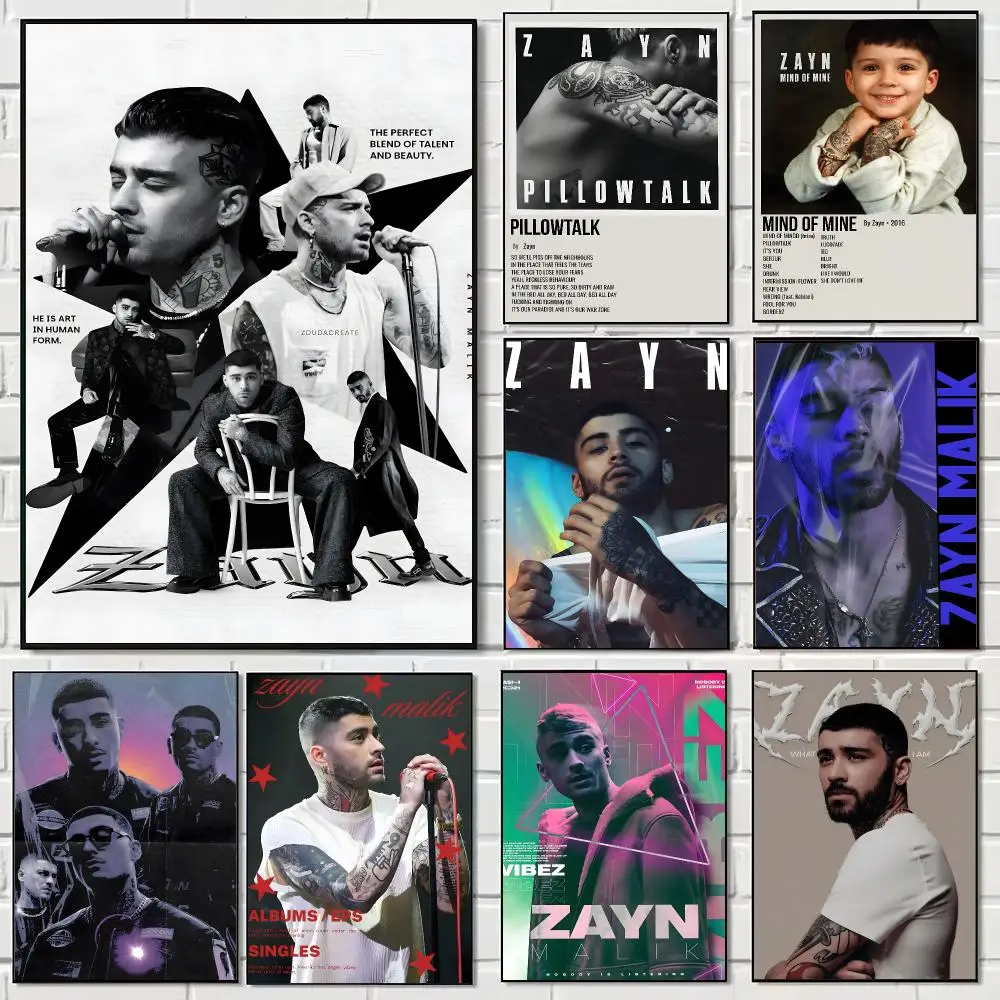 Pop R&B Singer Z-Zayn Malik Poster Pegatina artistica HD autoadhesiva impermeable para salon dormitorio