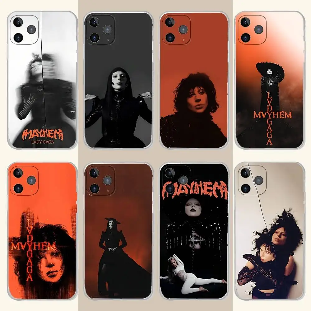 

L-Lady Mayhem G-Gaga Phone Case For iPhone 17,16,15,14,13,12,11 Pro,Max,Plus,X,XS,XR,SE4,E Mini Transparent Soft Cover