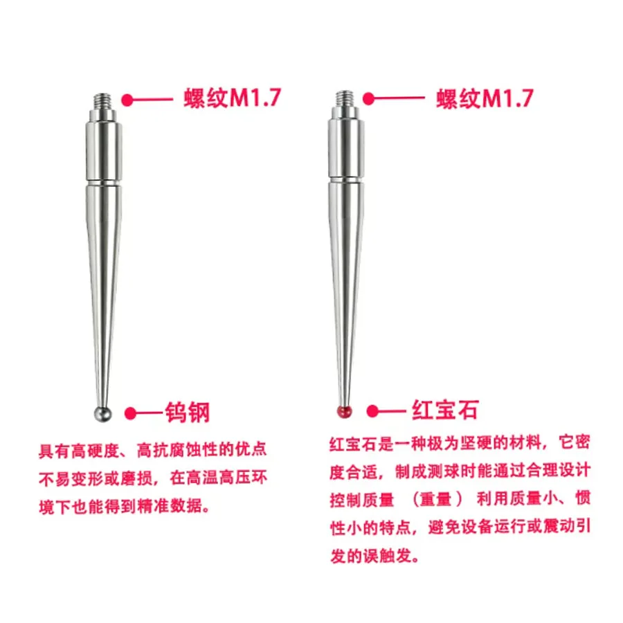 M1.7 Thread Spherical Contact Stylus Special Probe for Mitutoyo Lever Dial Indicator, Test Indicator Contact Needle