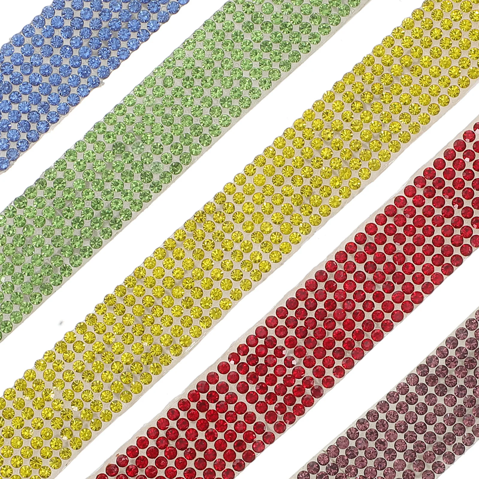 

1pcs 5 Rolls Self Adhesive Rhinestone Ribbon Water Drill Strip For Diy Craft Decor Bling Trim Clothes Shoes Bags Veils Belts