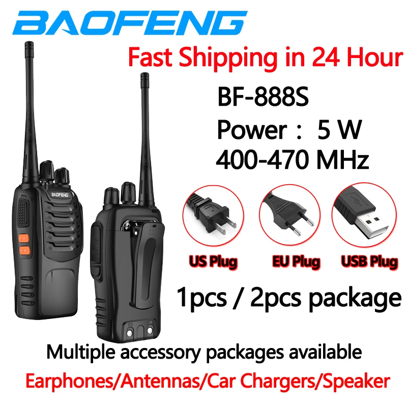 Baofeng BF-888S estação de rádio portátil, Walkie Talkie Transceiver, Amador Two-Way Transmissor Receptor, BF 888S