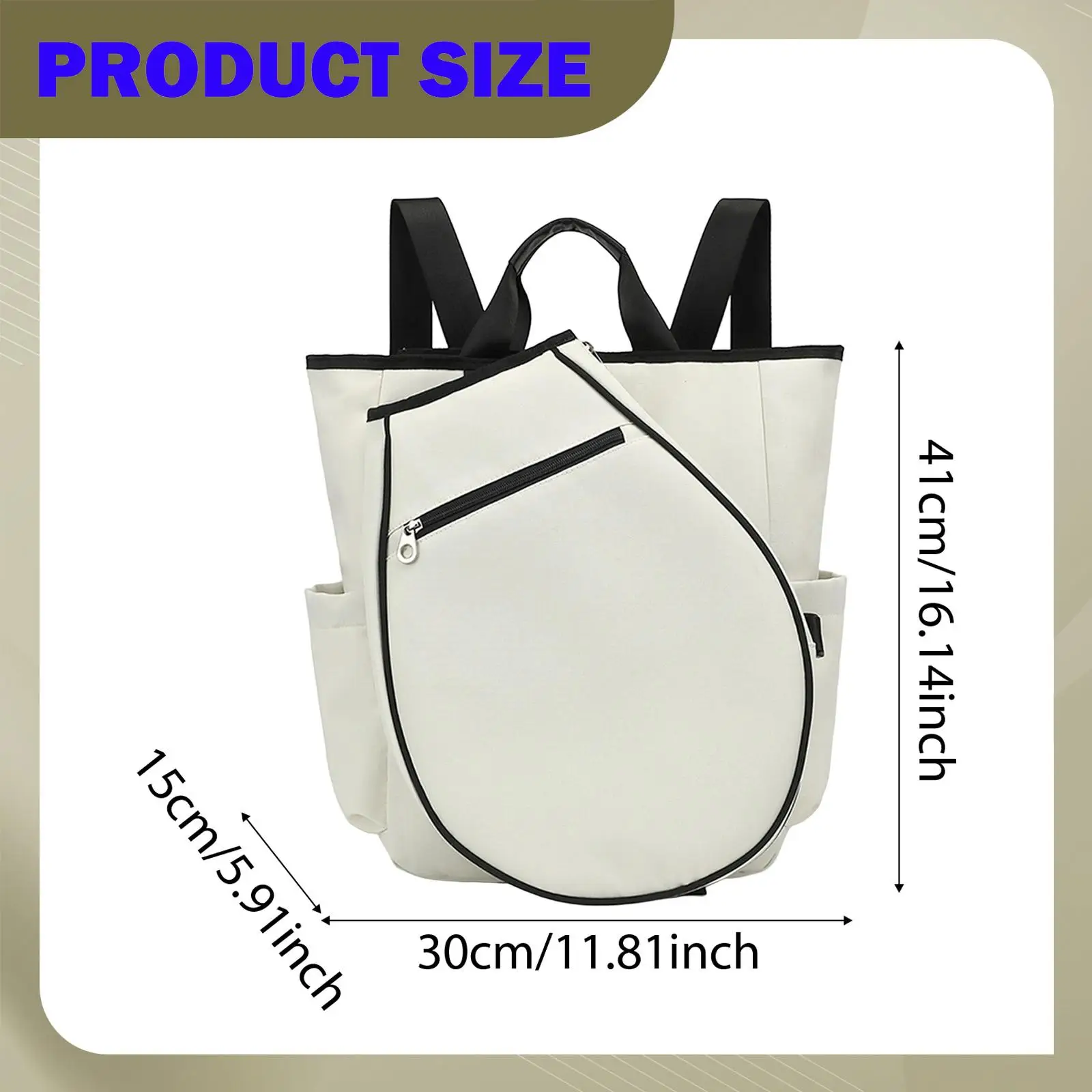 Tennis Backpack Racket Racquet Holder with Pockets Pickleball Bag for Carrying Water Bottle Women Men Weekend Overnight Training view 3
