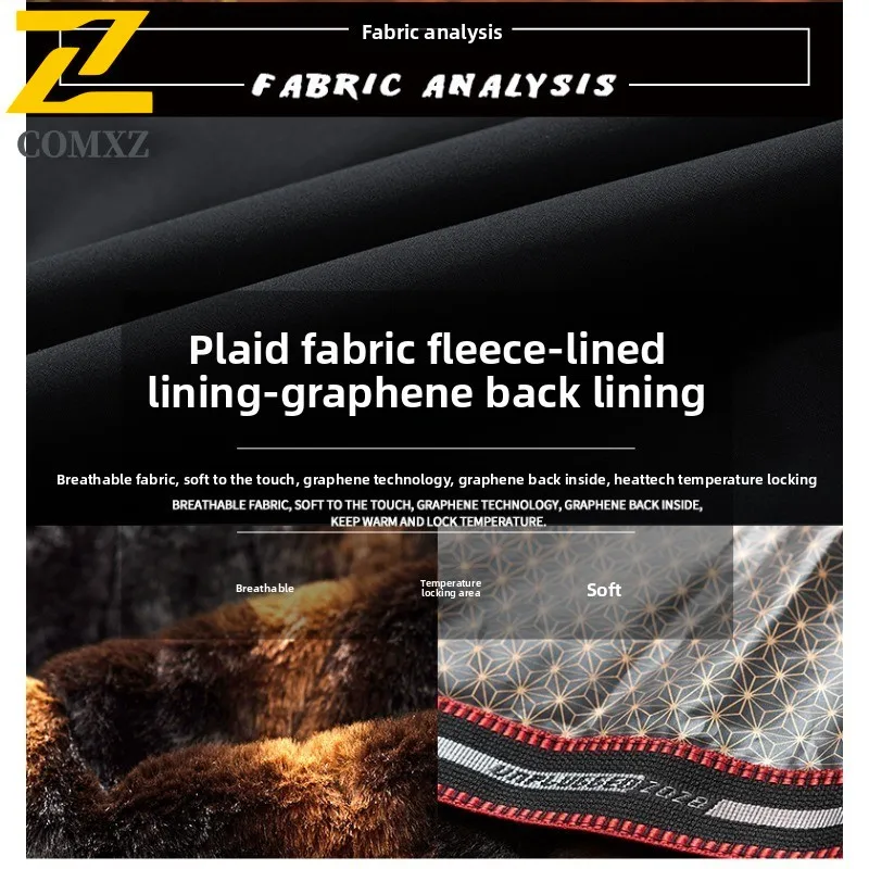 الرجال الجرافين معطف الشتاء الحرارية اصطف مقنعين سترة منفوخة يندبروف مقاوم للماء انفصال الفراء طوق سميكة سترة في الهواء الطلق #6