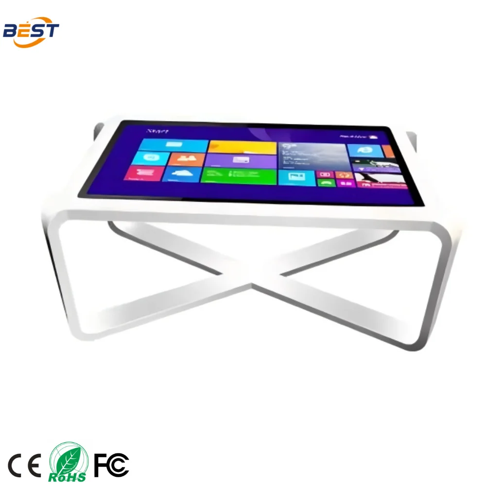 Digital Interactive Children Touch Screen Smart Gaming Game Table With Coffee 55 Inch