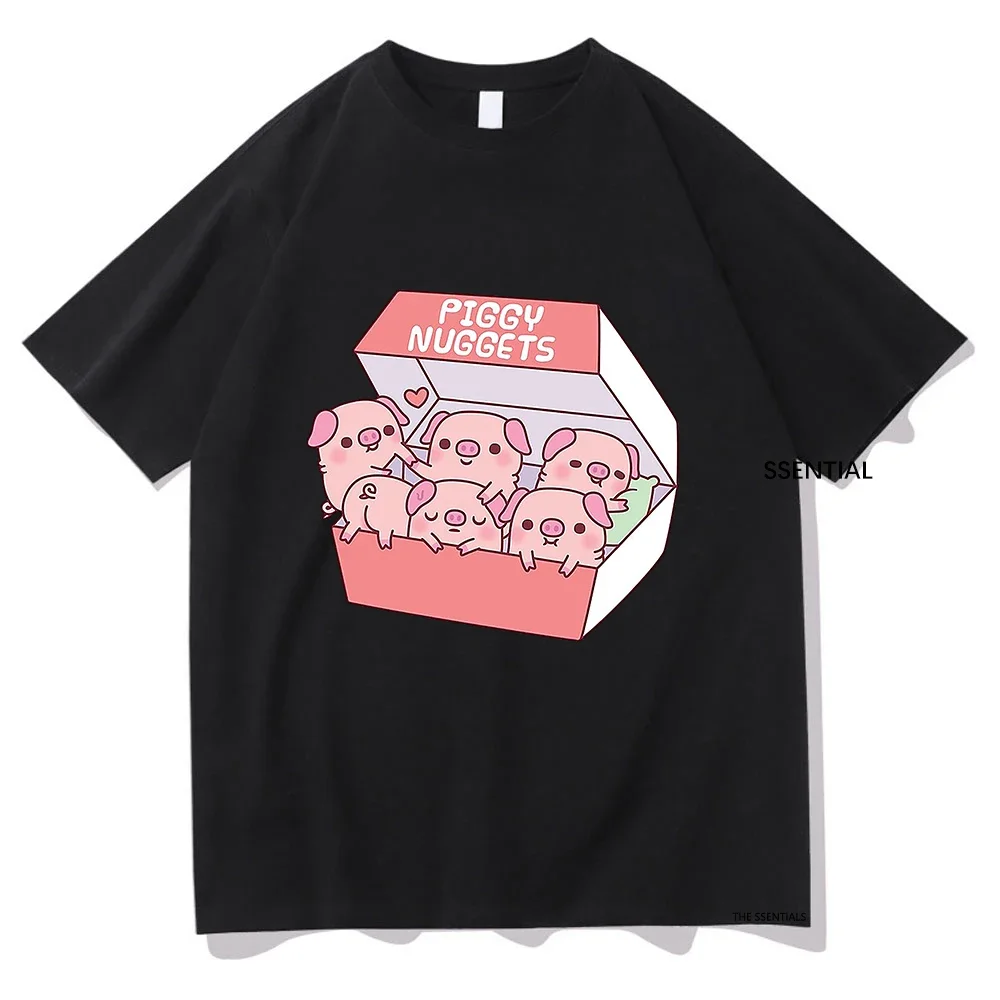 Cute Pigs Piggy Nuggets Funny T Shirts Men/Women Clothing Aesthetic Cotton Tshirt Vintage Unisex Streetwear Classic Soft Clothes