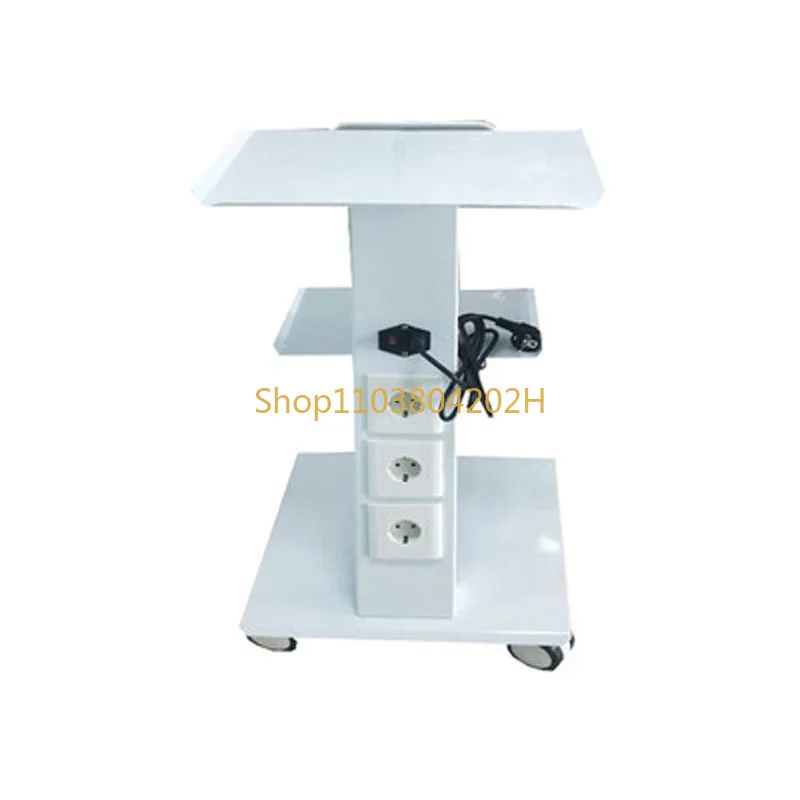 NEW Dental Trolley 3 Shelves Metal Mobile Medical Tool Cart Built-in Socket.