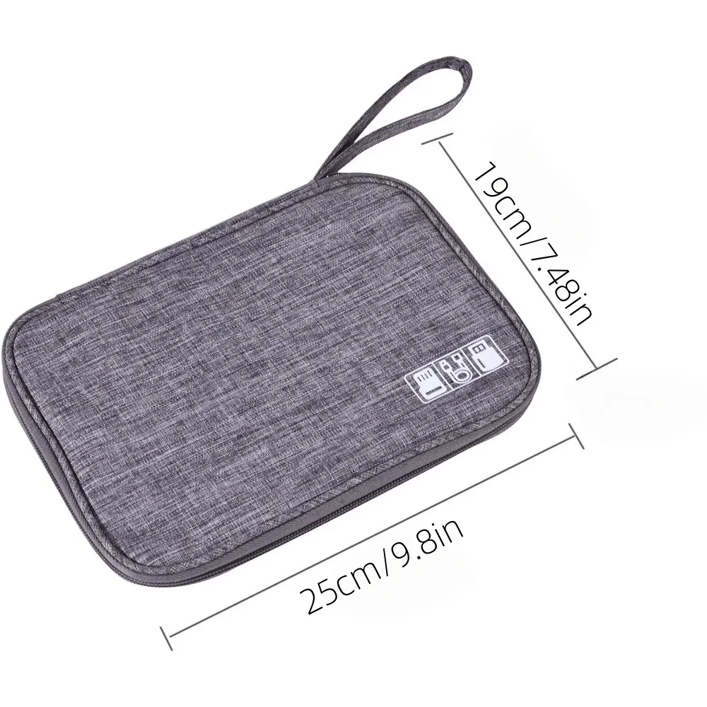 Portable Storage Pouch Bag, Universal Electronics Accessories Case Cable Organizer Compatible with Hard Drive, Laptop Mouse, Pow
