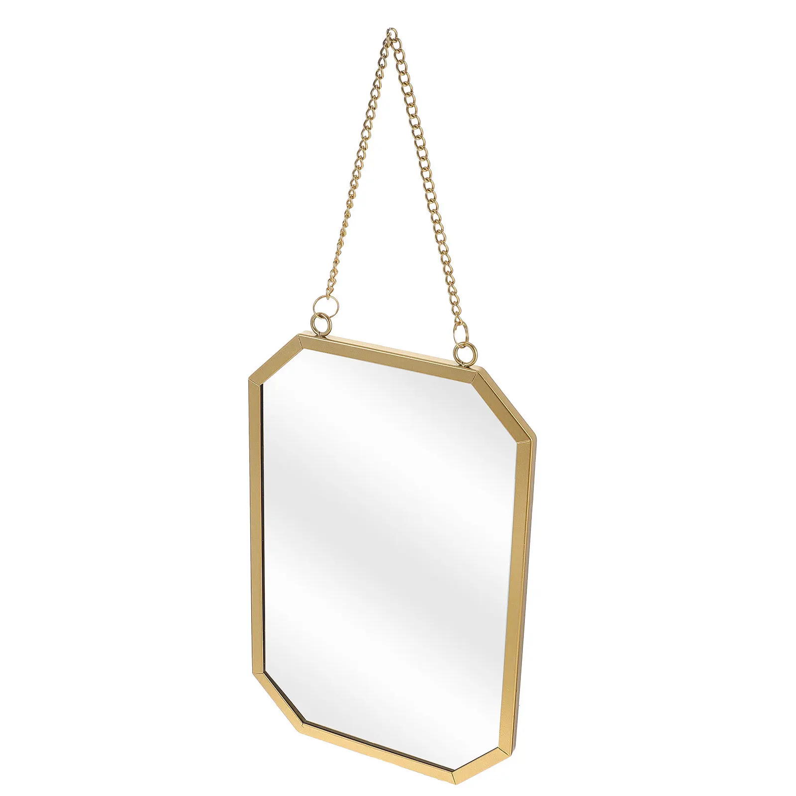 

Chic Makeup Mirror Octagonal Shape High-Class Materials Simple Pendant Decor Ideal for Home Bathroom Hotel Bedroom