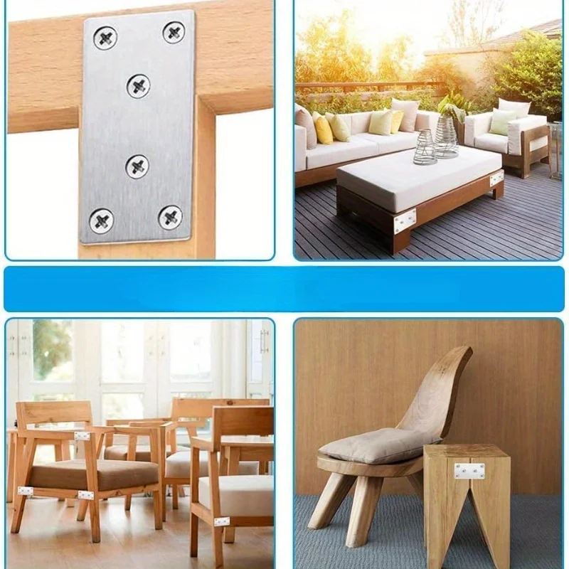 10pcs 6 หลุมวงเล็บแบนซ่อมวงเล็บสแตนเลสไม่มีการซีดจางโครงสร้างที่เรียบง่าย Stable และบริษัทหนาวัสดุ