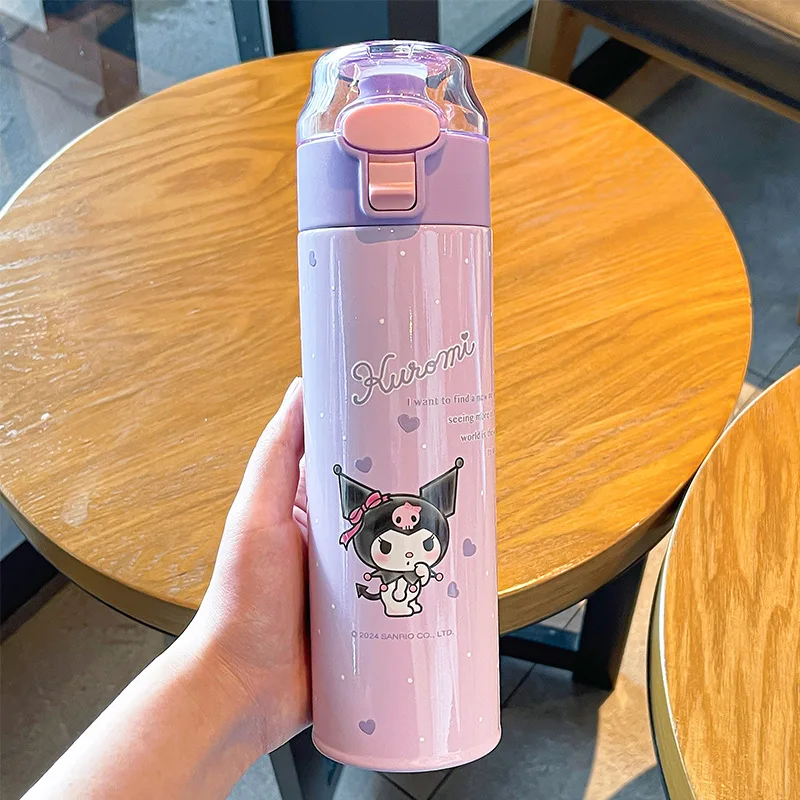 480ml Sanrio Family Series Insulated Cup Portable Cute Cinnamoroll Cartoon Water Bottle for Sports Home Office