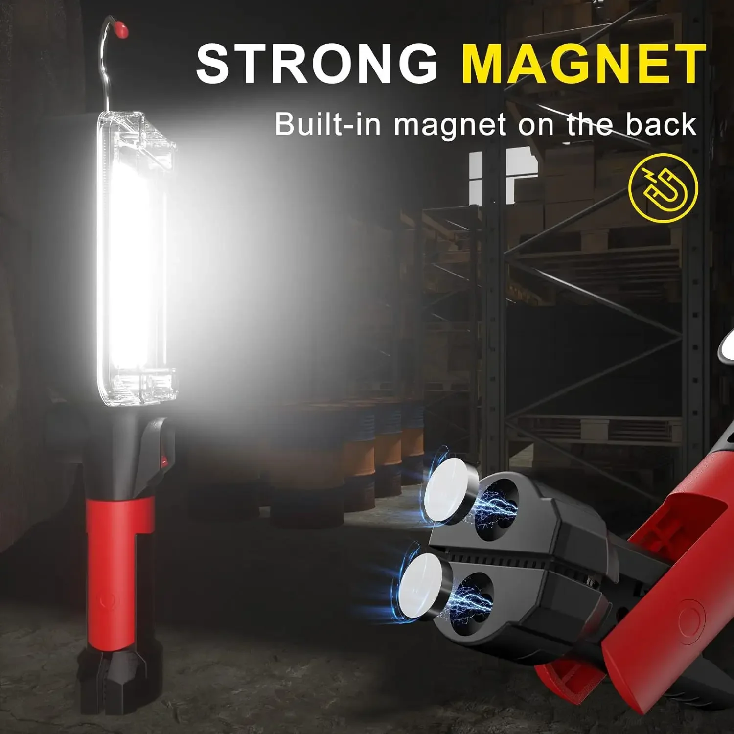 Nice Work Light Portable Lamp Hook Magnet Camping Lamp High Low Multifunctional COB USB Rechargeable Flashlight Torch Work Water