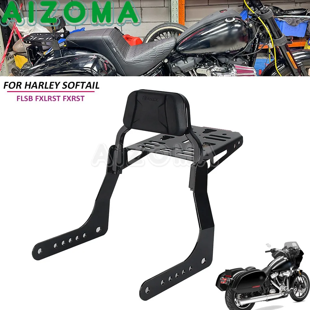 Motorbike Passenger Backrest Sissy Bar Rear Luggage Rack For Harley Softail Low Rider ST FXLRST EI Diablo FXRST Sport Glide FLSB