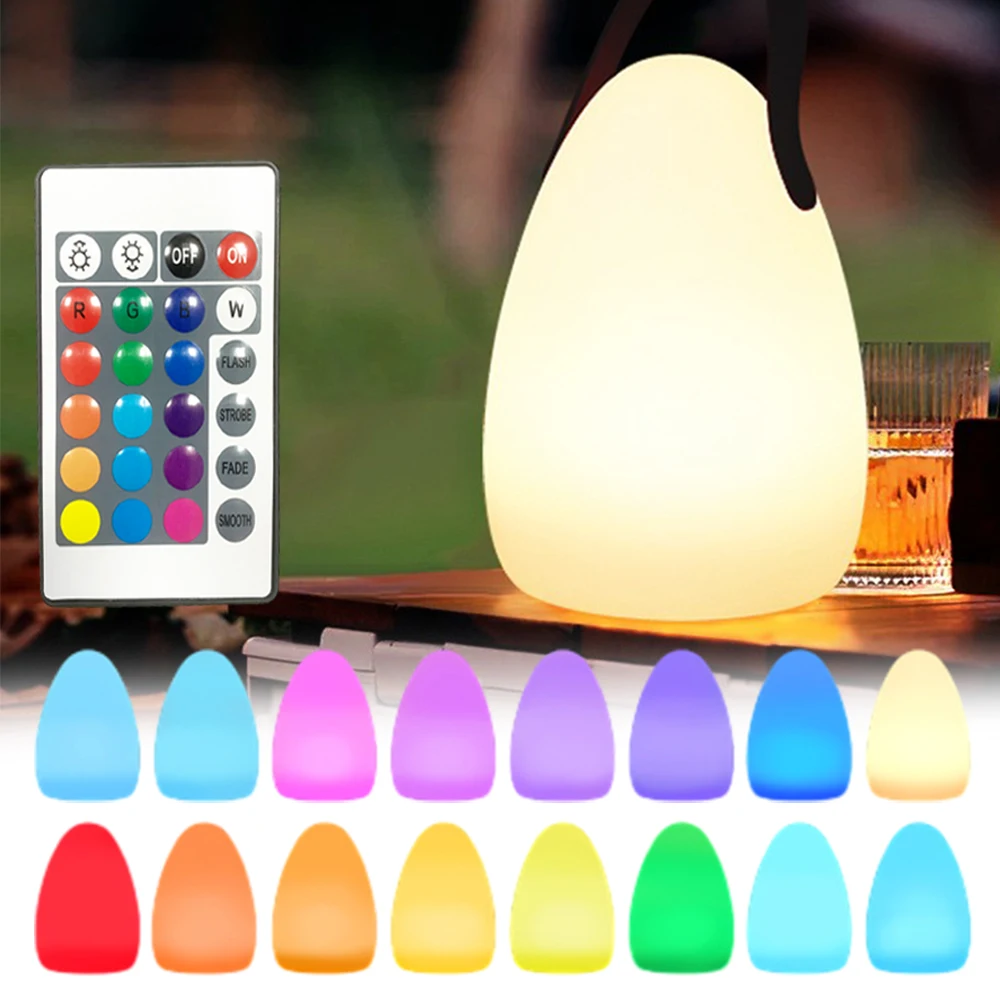 LED Outdoor Camping Lamp, USB Rechargeable, Remote Control RGB Ambient Light, Perfect for Bedroom, Dining, Camping