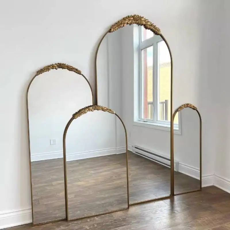 Gold Big Luxury Decorative Mirrors Vintage Nordic Living Room Mirrors Full Body Bedroom Princess Espejos De Piso Home Decoration