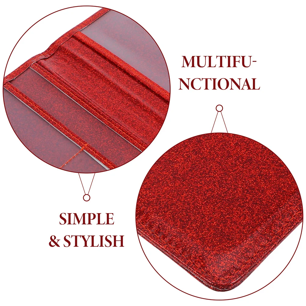 

2pcs Pu Glitter Car Document Holder For Insurance Registration Stylish Organizer Auto Essentials Interior Accessory Printing