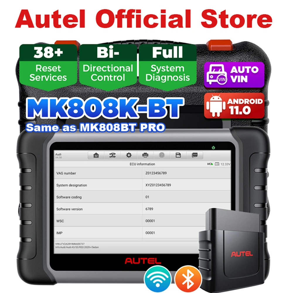 Autel MaxiCOM MK808KBT PRO OBD2-scanner Automotivo Autodiagnostische scantool MK808K BT OBD 2-codelezer Sleutelcodering Actieve test - afbeelding 2