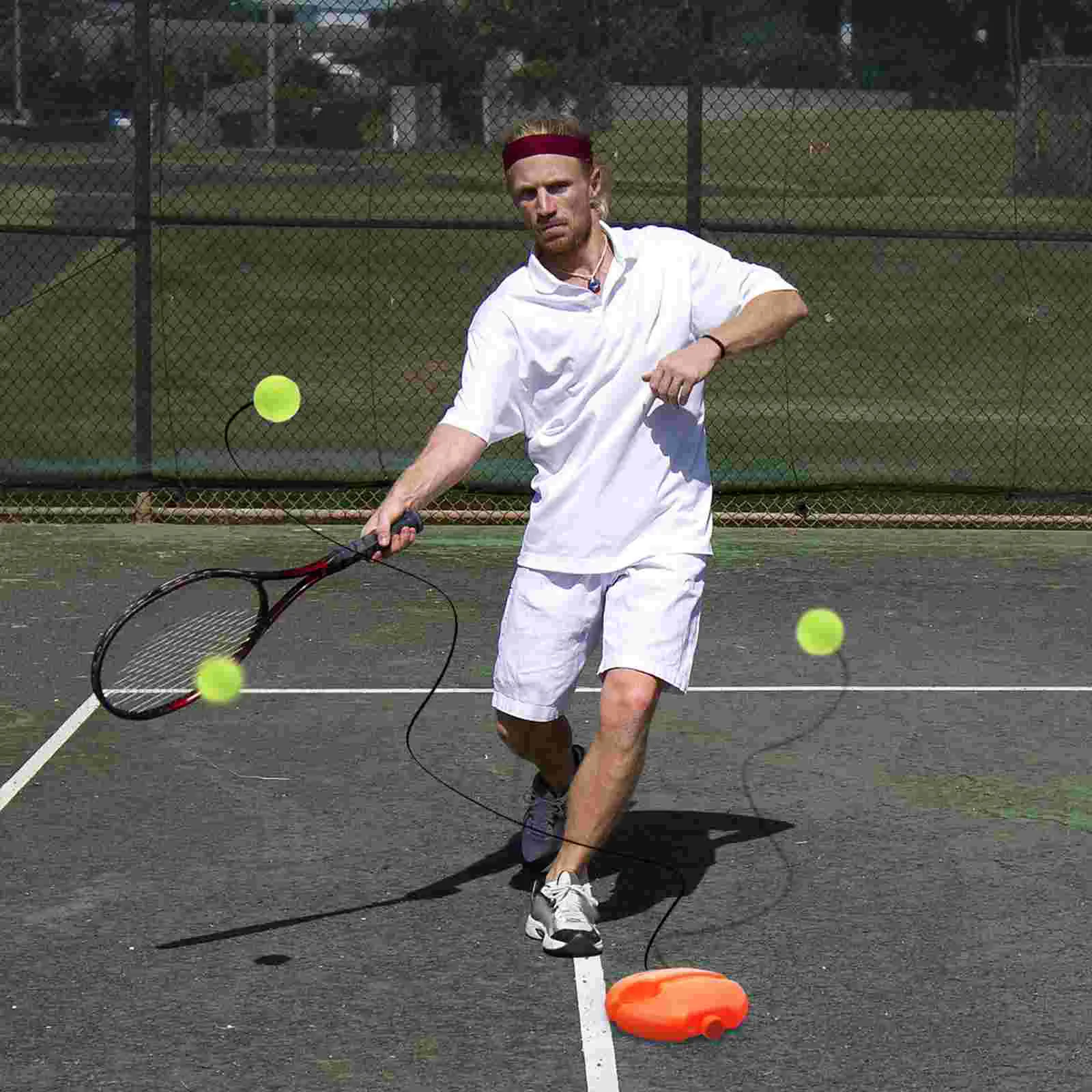 Rebound Base Tennis Balls Self Training Tool Beginner Equipment Trainer Solo Individual