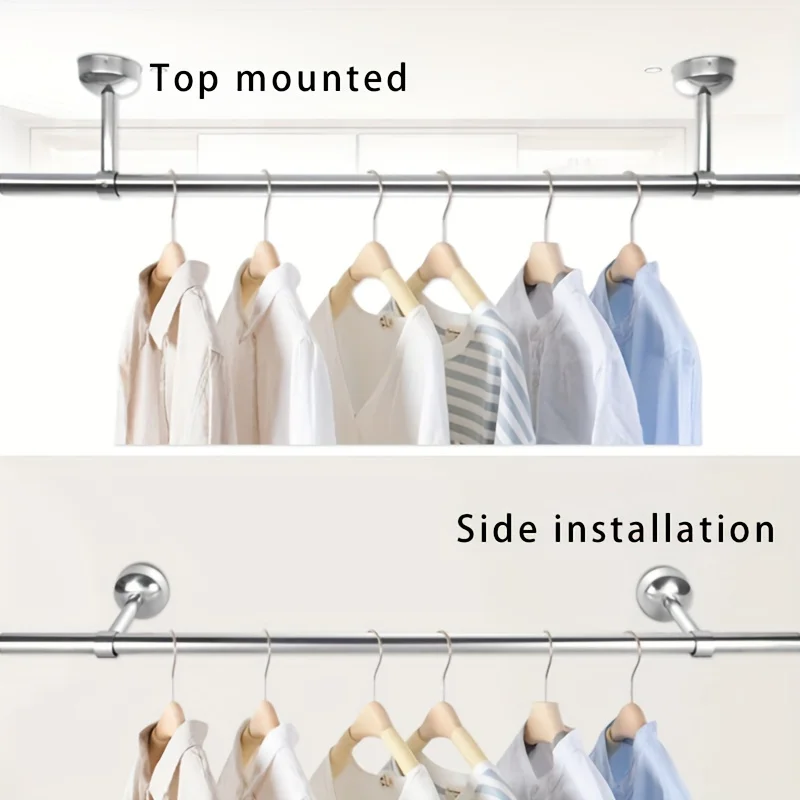 Wall hanging stainless steel hanger rod, drying clothes, suitable for balcony bathroom bedroom, saving space