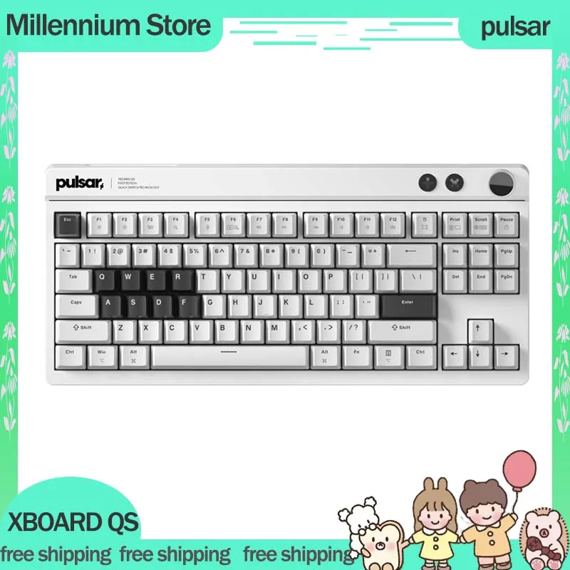 

Pulsar Xboard Qs Esports Mechanical Keyboard Wired Gaming Keyboards Cnc Aluminum Hot Swap Rgb Type-C Gamer Keyboards Gift Office