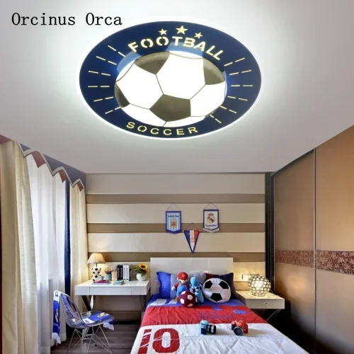 Cartoon creative blue football ceiling lamp boy bedroom children's room lamp lovely color basketball boy ceiling lamp