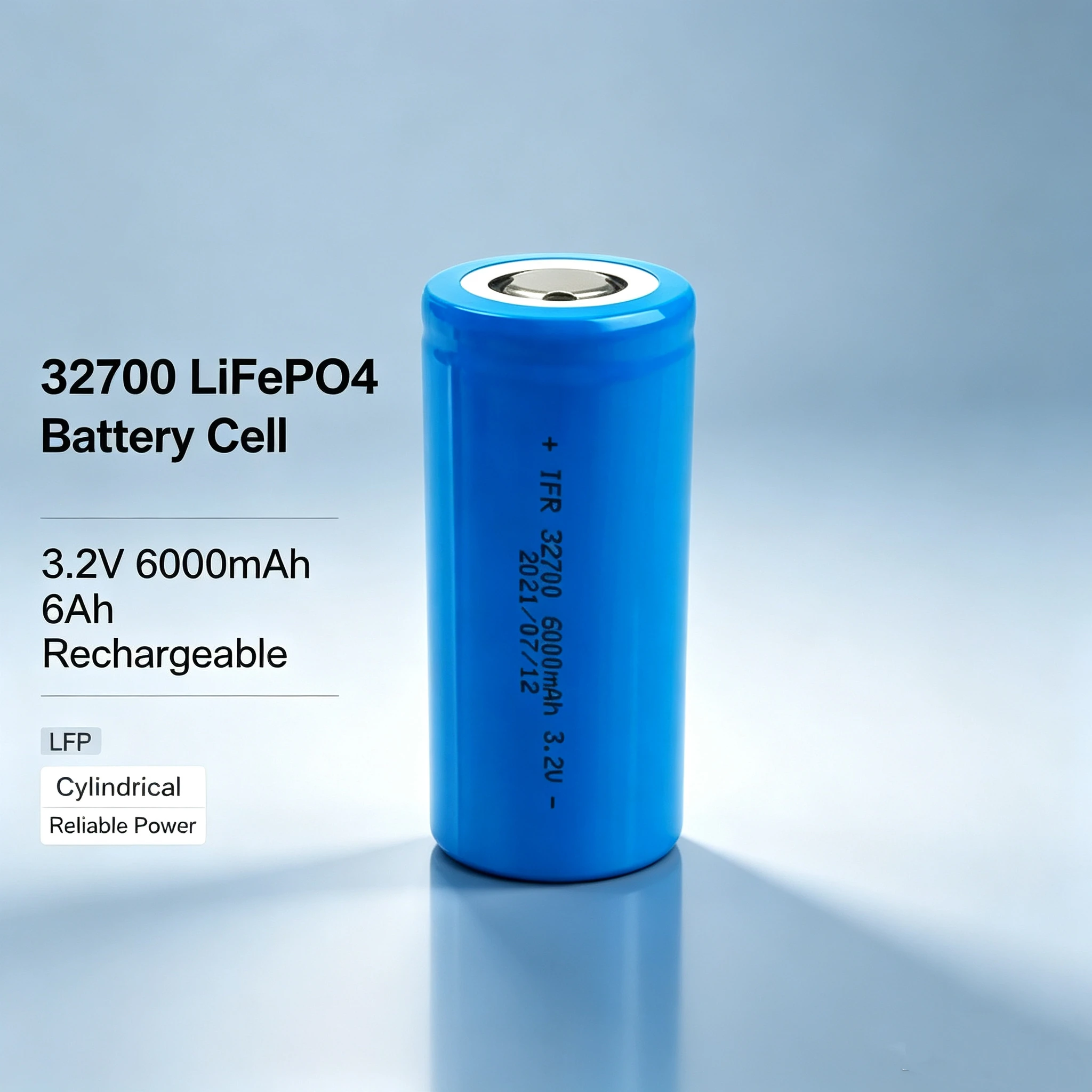 32700 lifepo4, IFR32700, 3.2V 6Ah battery cell, 6000mAh lifepo4 cell, cylindrical lithium iron phosphate, solar battery cell, di