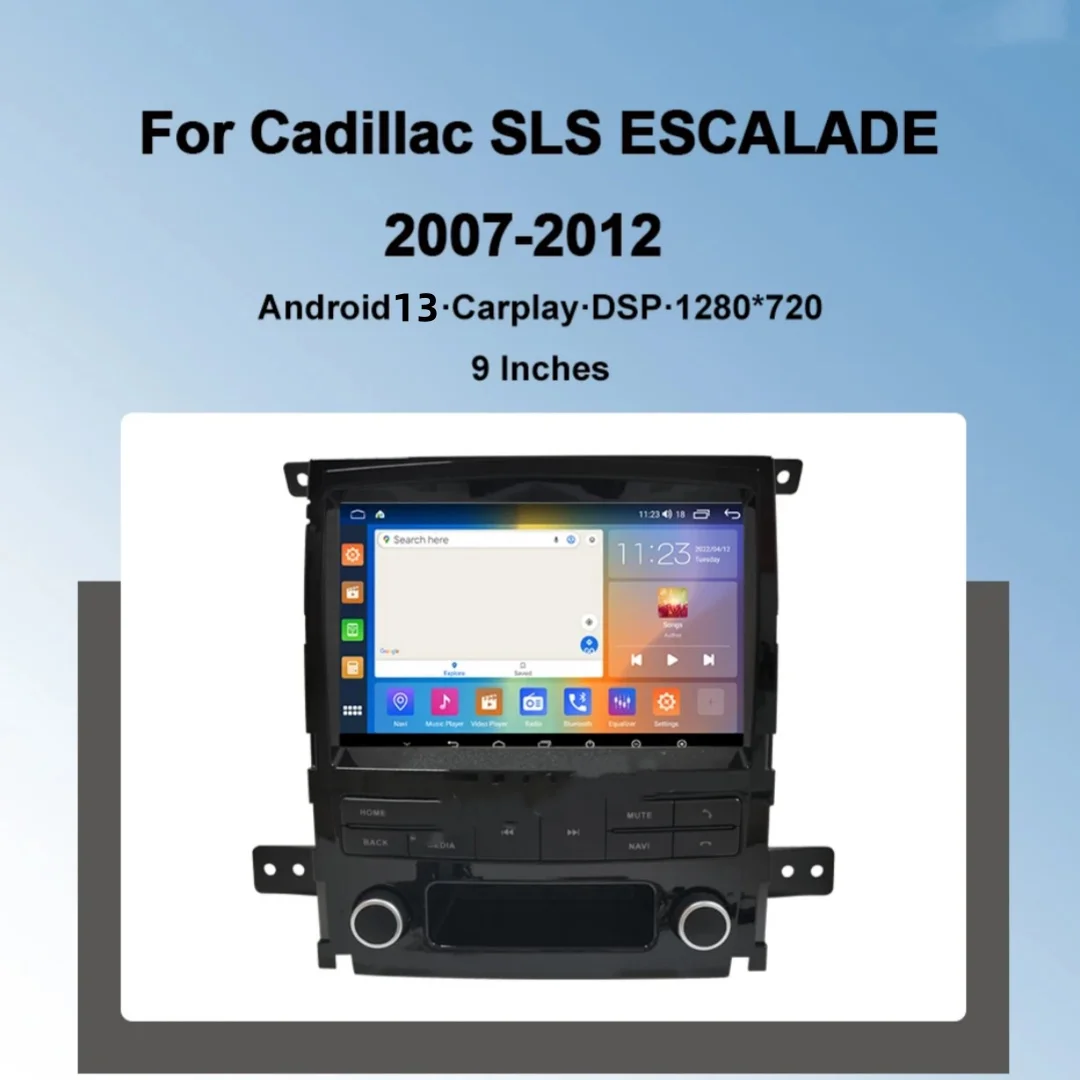 

Android 14 для Cadillac SLS ESCALADE 2007-2012: Автомобильный беспроводной мультимедийный проигрыватель с CarPlay, радио и HD-экраном