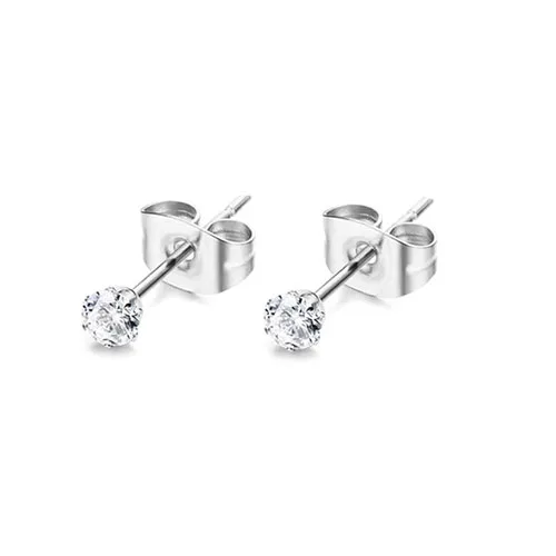 Women's Stainless Steel Stud Earrings, Gold/Silver