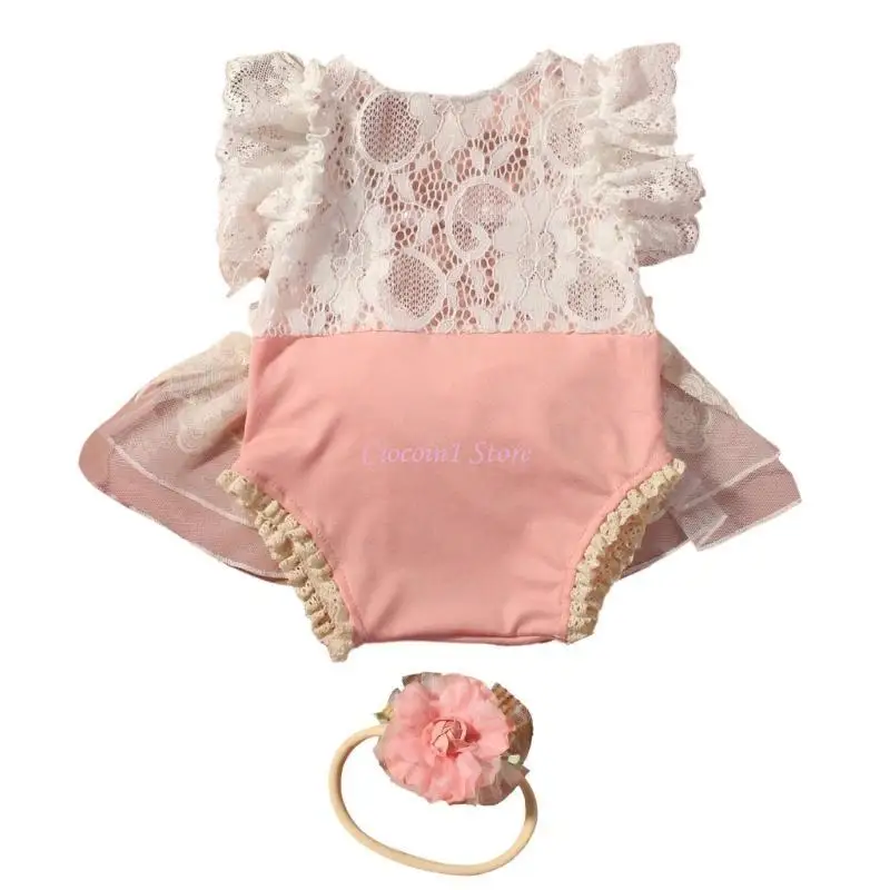 

Y1UB Baby Leafy Ruffle Design Design Overdate Ubsiet Outfit за от 0 до 3 месяцев фотосессий