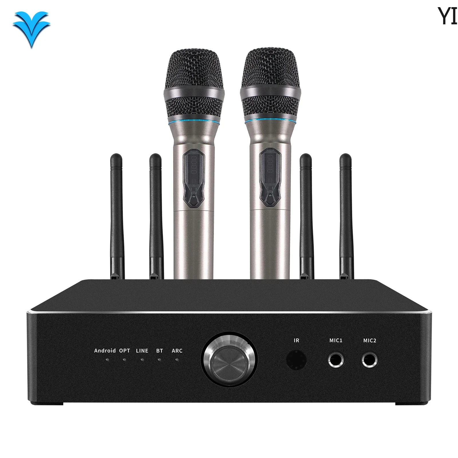 

Singing Anywhere Small Size Portable 2 Wireless Microphones 1 Voice Remote 5 Mode Input 600W Karaoke Amplifier