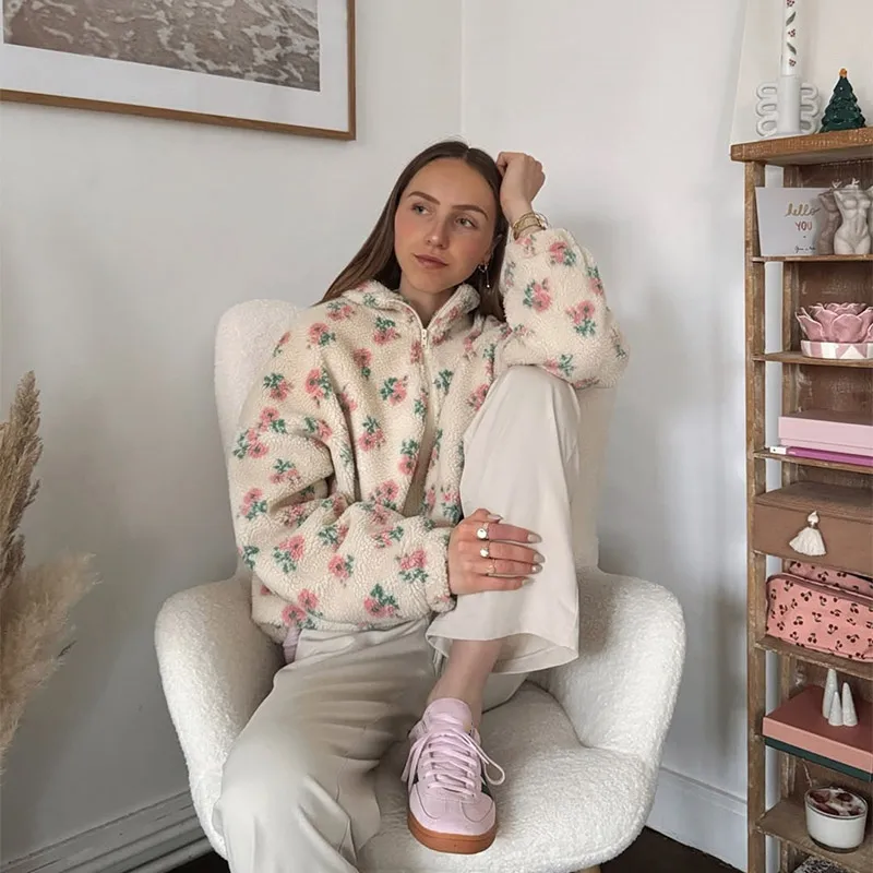 Zekye coat for woman Casual Style Lamb Fleece Jacket Fleece Thicker Winter Jacket Coat & Jacket New Products Outdoor Clothes