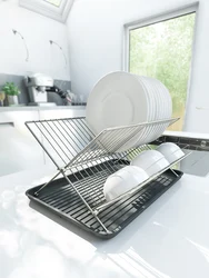 Kitchen Large X Folding Multifunctional Stainless Steel Drainage Rack 2 Tier Strainer Shelf With Tray Drying Dish Cutlery Rack